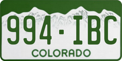 CO license plate 994IBC