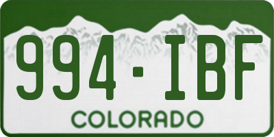 CO license plate 994IBF