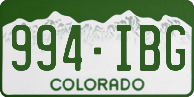 CO license plate 994IBG