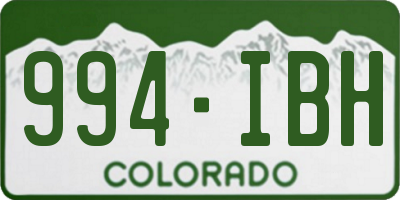 CO license plate 994IBH