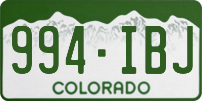 CO license plate 994IBJ
