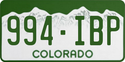 CO license plate 994IBP
