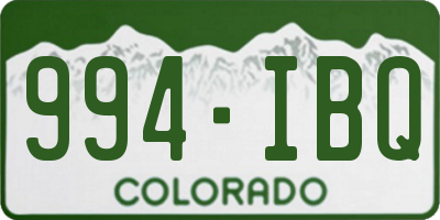CO license plate 994IBQ