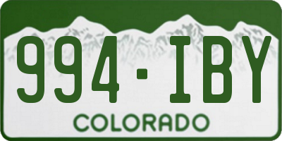 CO license plate 994IBY