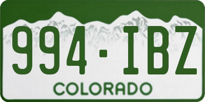 CO license plate 994IBZ