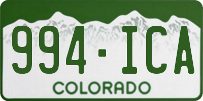 CO license plate 994ICA