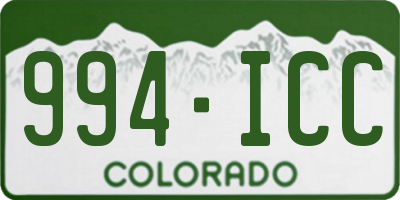 CO license plate 994ICC