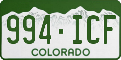 CO license plate 994ICF