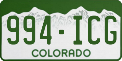 CO license plate 994ICG
