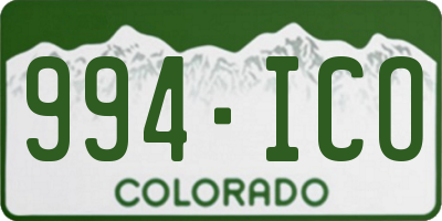 CO license plate 994ICO
