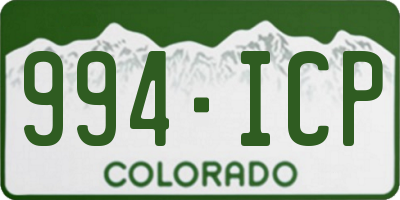 CO license plate 994ICP
