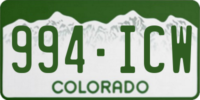 CO license plate 994ICW
