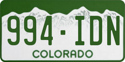CO license plate 994IDN