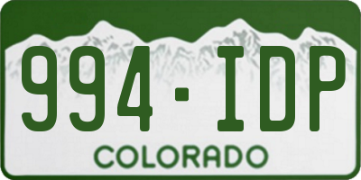 CO license plate 994IDP