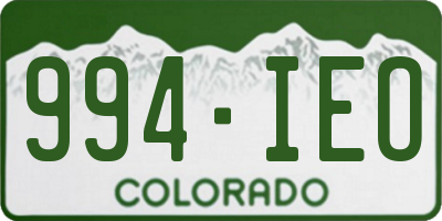 CO license plate 994IEO
