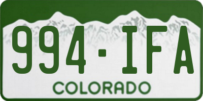 CO license plate 994IFA