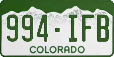 CO license plate 994IFB
