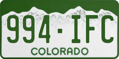 CO license plate 994IFC