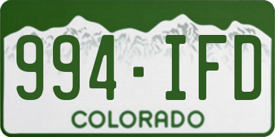 CO license plate 994IFD
