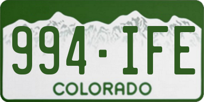 CO license plate 994IFE