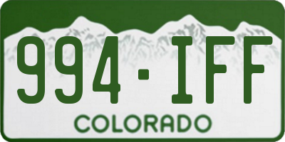 CO license plate 994IFF