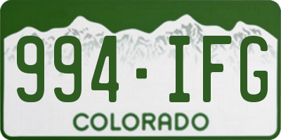 CO license plate 994IFG
