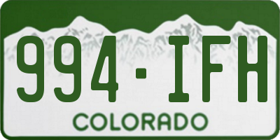 CO license plate 994IFH