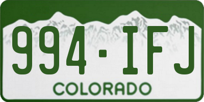 CO license plate 994IFJ