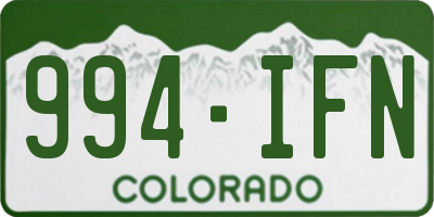 CO license plate 994IFN
