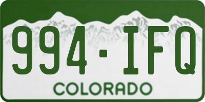 CO license plate 994IFQ