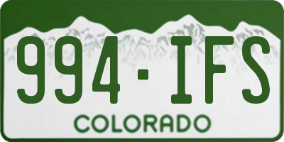CO license plate 994IFS