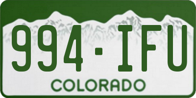 CO license plate 994IFU
