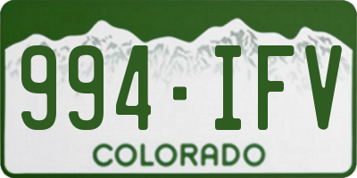 CO license plate 994IFV