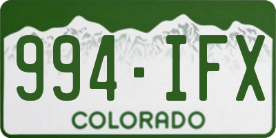 CO license plate 994IFX