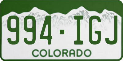 CO license plate 994IGJ