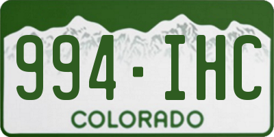 CO license plate 994IHC