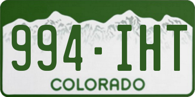 CO license plate 994IHT