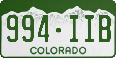 CO license plate 994IIB