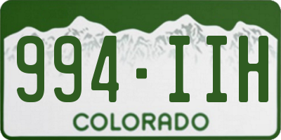 CO license plate 994IIH