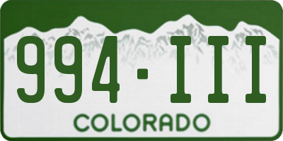CO license plate 994III