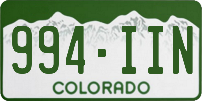 CO license plate 994IIN