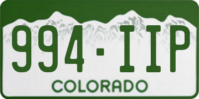 CO license plate 994IIP