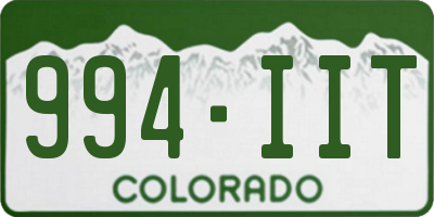 CO license plate 994IIT