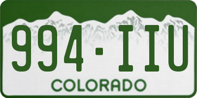 CO license plate 994IIU