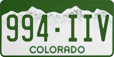 CO license plate 994IIV