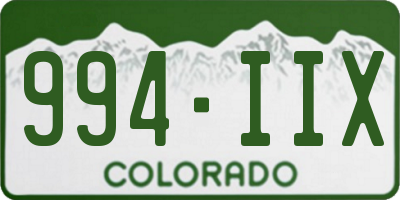 CO license plate 994IIX