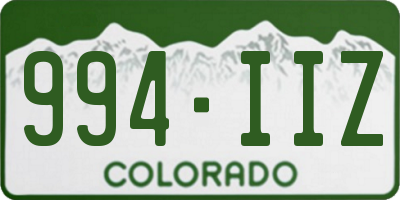 CO license plate 994IIZ