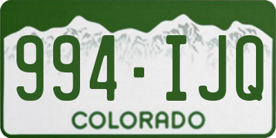 CO license plate 994IJQ