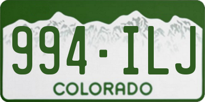 CO license plate 994ILJ