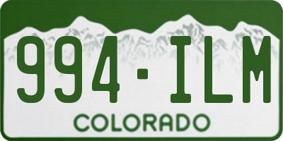 CO license plate 994ILM